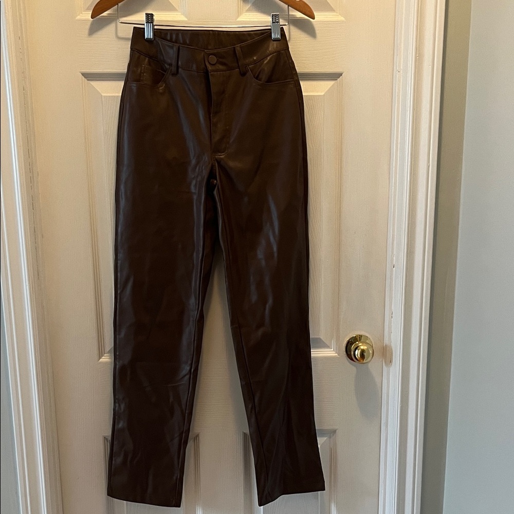 Women’s Brown faux leather Pants